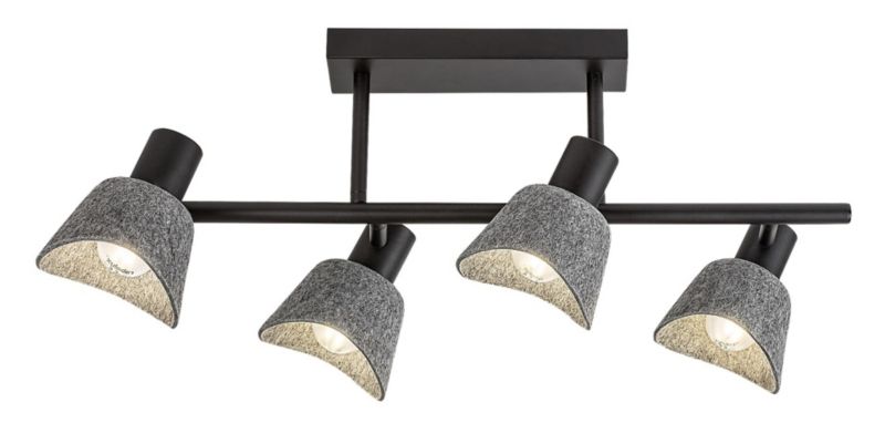 Lampa sufitowa wisząca Rabalux Farelia popielato-czarna wym: 24 x 57 x 11 cm 4xE14 x 1 szt.