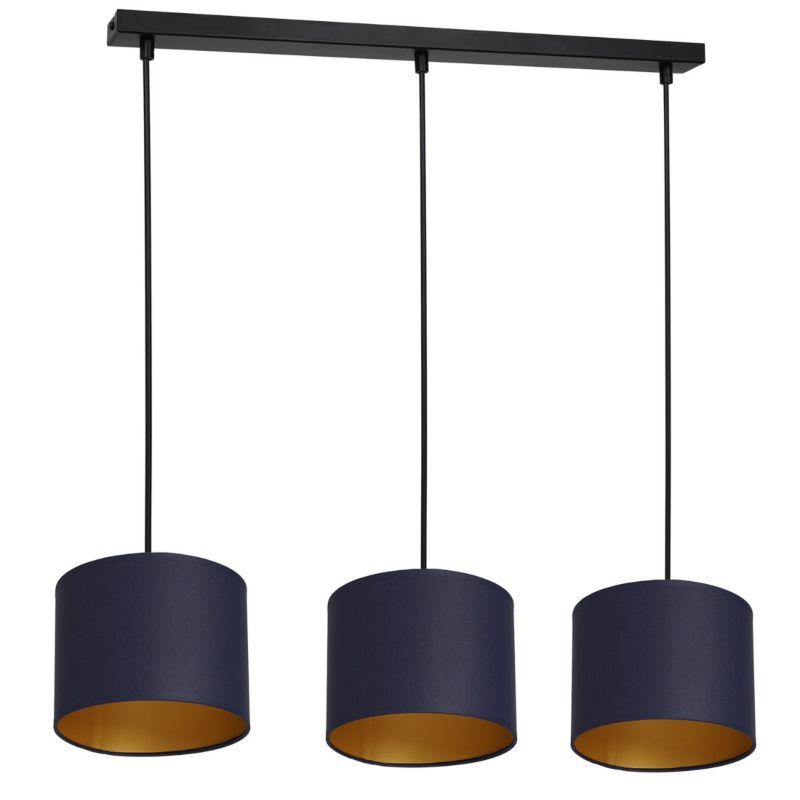 Lampa wisząca Luminex Arden czarny matowa-granatowy-złota wym: 110 x 75 x 18 cm 3xE27 x 15W 1 szt.
