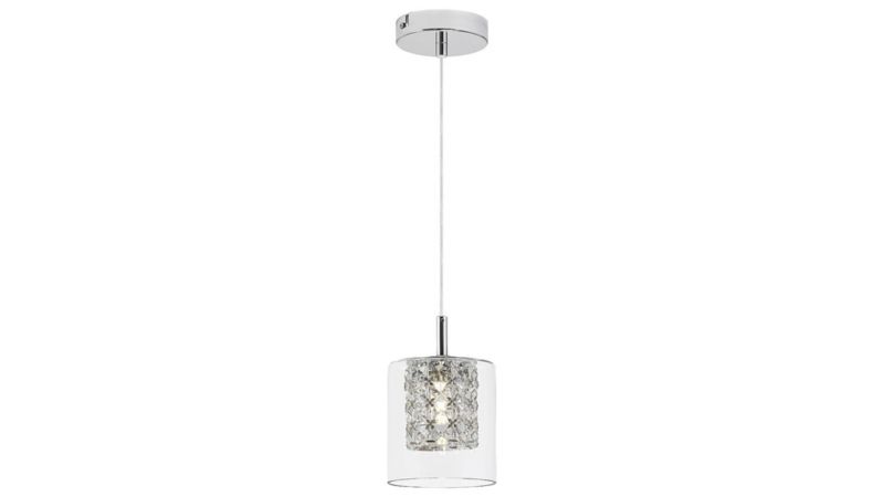 Lampa sufitowa wisząca Rabalux Tatjana srebrno-biała wym: 11 x 54 x 12 cm wbudowany LED 15W 1 szt.