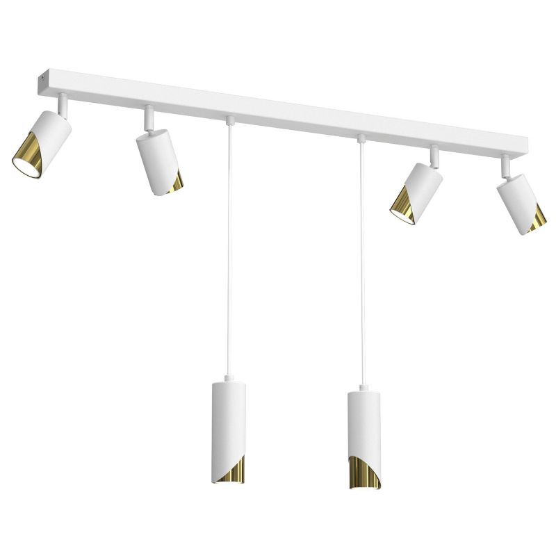 Lampa sufitowa Luminex Shift biały mat-złoty połysk Listwa z lampami 6 x GU10 x 15W wym: 100 x 90 x 5,5 cm - 1 szt.