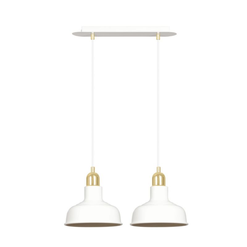 Lampa wisząca Emibig Ibor biało-złota wym: 100 x 42 x 21 cm 2xE27 x 15W 1 szt.