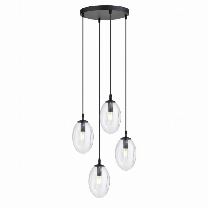 Lampa sufitowa Emibig Astral czarno-przezroczysty wym: 100 x 40 x 40 cm 4xE14 x 10W 1 szt.