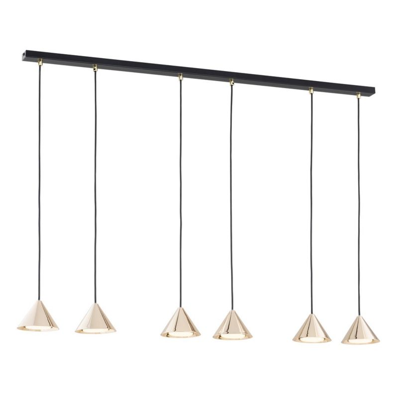 Lampa wisząca Emibig Elit czarno-złota wym: 100 x 116 x 12 cm 6xGX53 x 12W 1 szt.