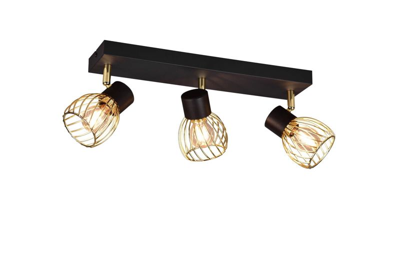 Lampa sufitowa RL Ardon czarno-złota wym: 16 x 43 x 11 cm 3xE14 x 10W 1 szt.