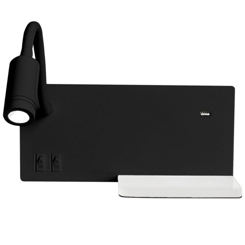 Kinkiet ścienny Milagro Shelf czarno-biały LED 5W 4000K 800lm IP20 wym: 11 x 26 x 12 cm - 1 szt.