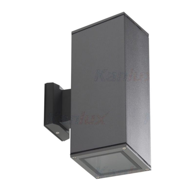 Kinkiet ścienny zewnętrzny Kanlux Lart antracyt 2 x E27 x 60W IP54 wym: 30 x 11 x 18 cm - 1 szt.