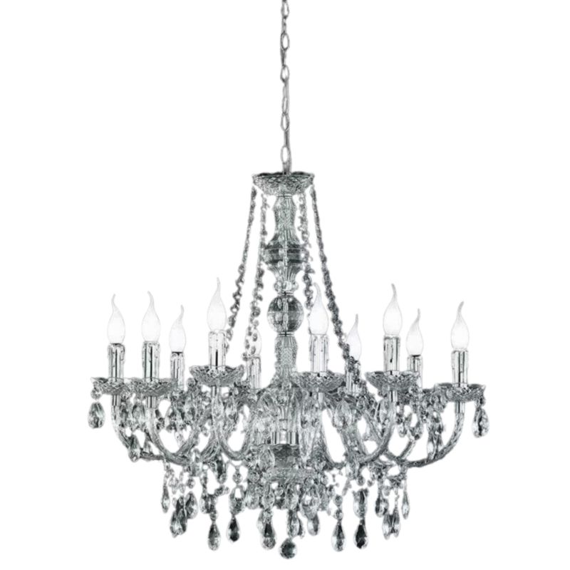 Żyrandol RL Lüster srebrno-przezroczysty świecznikowy z kryształkami glamour 10xE14 x 40W 1 szt.
