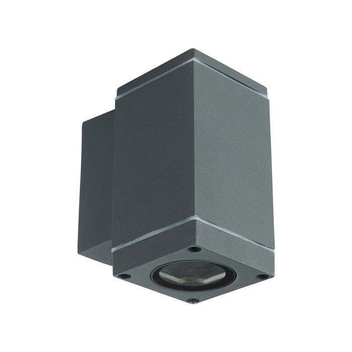 Kinkiet ścienny zewnętrzny V-TAC szary 1 x GU10 x IP44 wym: 11,2 x 6,3 x 9,9 cm - 1 szt.