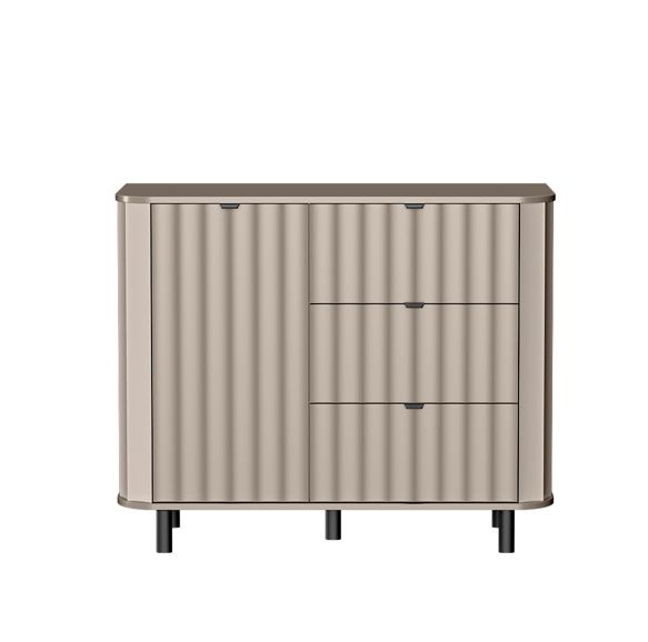 Komoda Furnidea NOVADO 111 cm Clay Gray frezowane fronty czarne nogi 1 szt.
