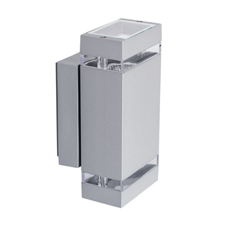 Kinkiet ścienny zewnętrzny Kanlux Zew szary prostokątny 2 x GU10 x 35W IP44 wym: 24 x 11 x 7 cm - 1 szt.