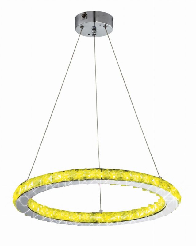 Żyrandol Candellux Lords 3113 chromowany-żółty pilot wbudowany LED 12W 1 szt.
