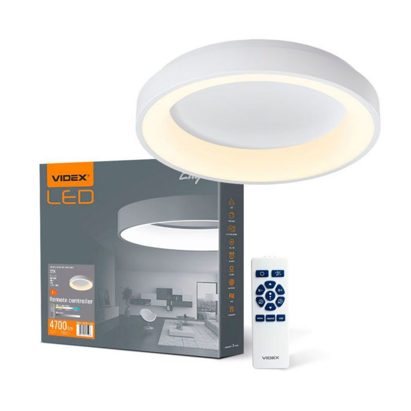 Plafon sufitowy Videx biały LED 72W okrągły wym: 8 x 45 cm - 1 szt.