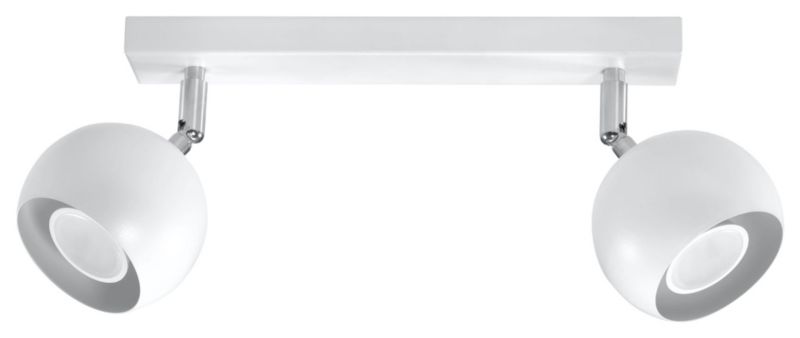 Reflektor sufitowy Sollux Lighting Oculare biały chromowany 2 x GU10 x 40W IP20 wym: 30 x 30 cm - 1 szt.