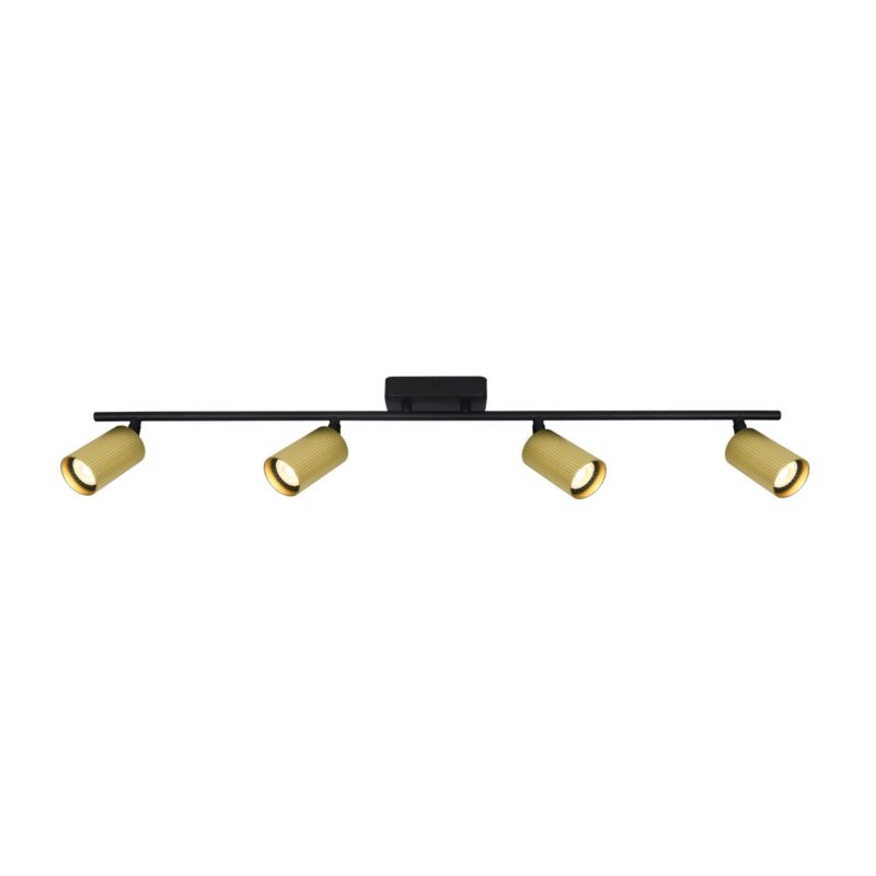 Lampa sufitowa Italux Tris mosiężno-czarna Listwa z lampami 4 x GU10 x 10W wym: 16,6 x 82 x 5,5 cm - 1 szt.