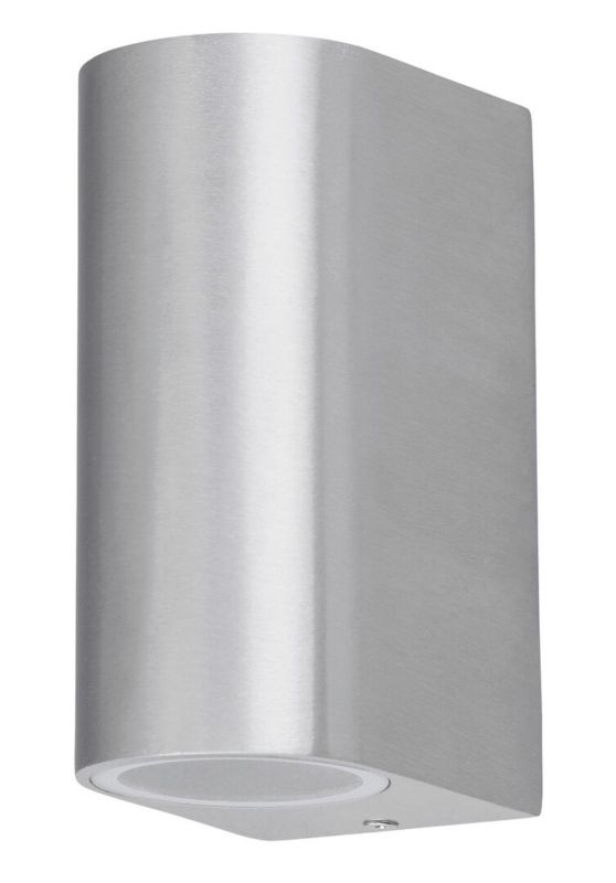 Kinkiet ścienny zewnętrzny Rabalux Chile szczotkowane aluminium 2 x GU10 x IP44 wym: 14,5 x 6,5 x 9,4 cm - 1 szt.