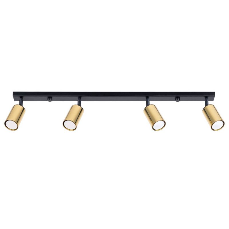 Spot oprawa sufitowa Sollux Lighting Winx czarno-złoty 4 x GU10 x IP20 wym: 18,5 x 6 x 82 cm - 1 szt.