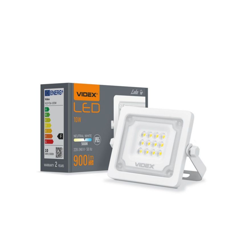 Naświetlacz LED Videx biały LED 10W 5000K 900lm IP65 wym: 8,4 x 9,5 x 1,6 cm aluminium - 1 szt.