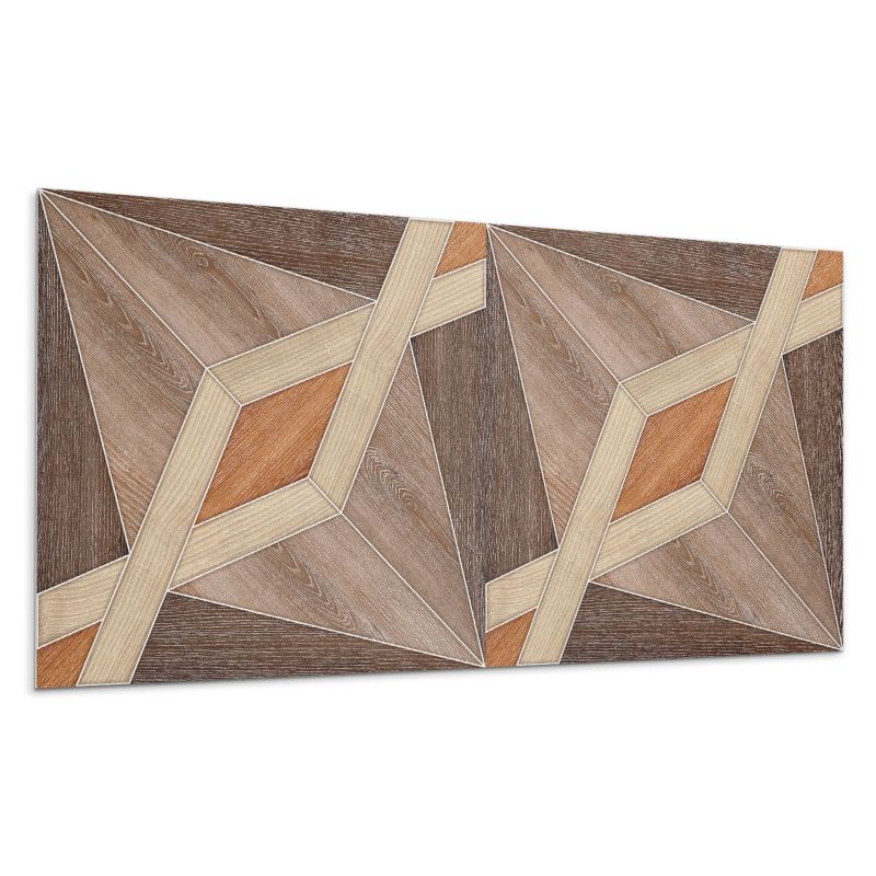 Kafelki samoprzylepne Wallfluent 60x30 cm Geometryczne kształty inspirowane drewnem 6 szt.