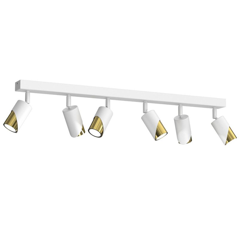 Lampa sufitowa Luminex Shift biały mat-złoty połysk Listwa z lampami 6 x GU10 x 15W wym: 17 x 90 x 5,5 cm - 1 szt.