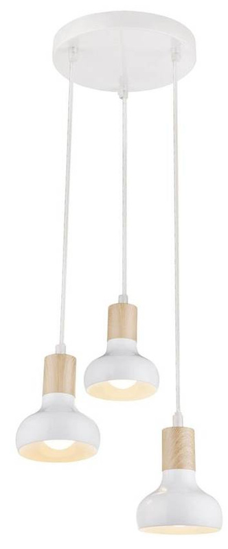 Lampa sufitowa wisząca biała na talerzu 3x40W Puerto