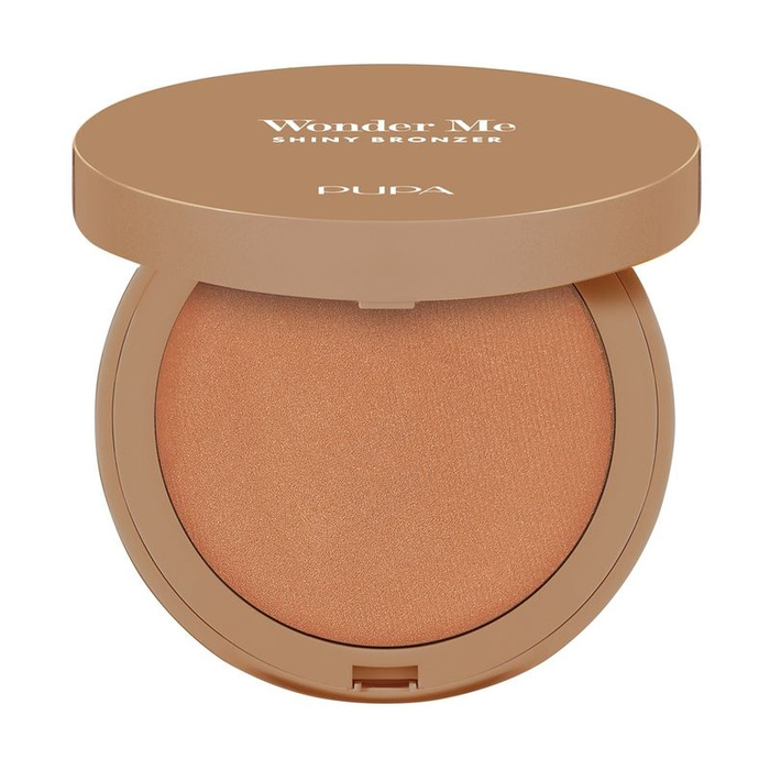 PUPA Milano Wonder Me Shiny Bronzer Rozświetlający wypiekany bronzer 002 Medium Warm, 6 g