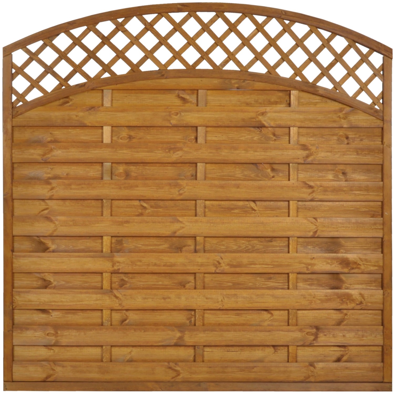 Sobex Płot ażurowy Nole z łukiem złoty dąb - 180 x 180/160 cm
