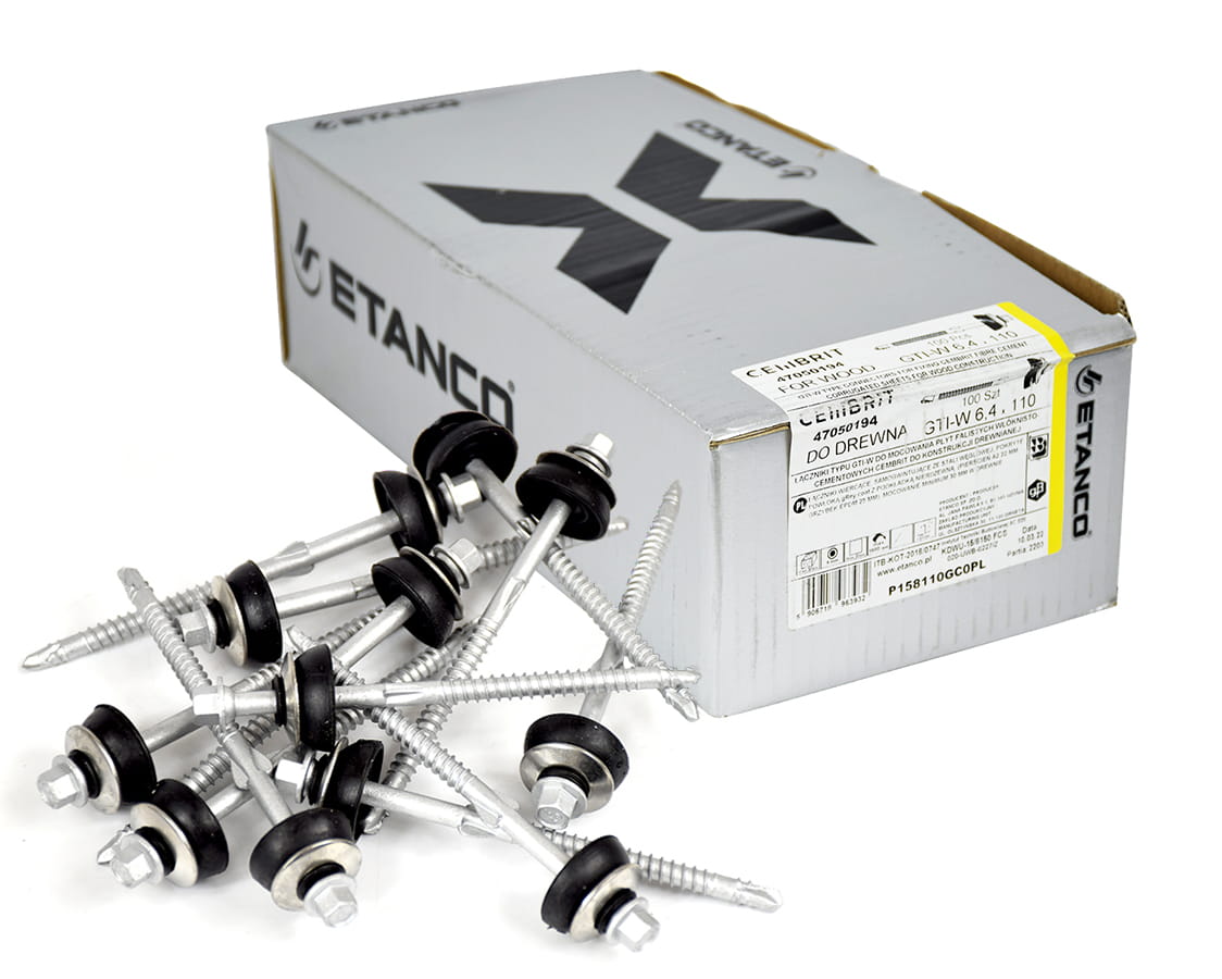 CEMBRIT WKRĘTY DO EUROFALI QUICKFIX 6,4X110 DREWNO 100 SZT