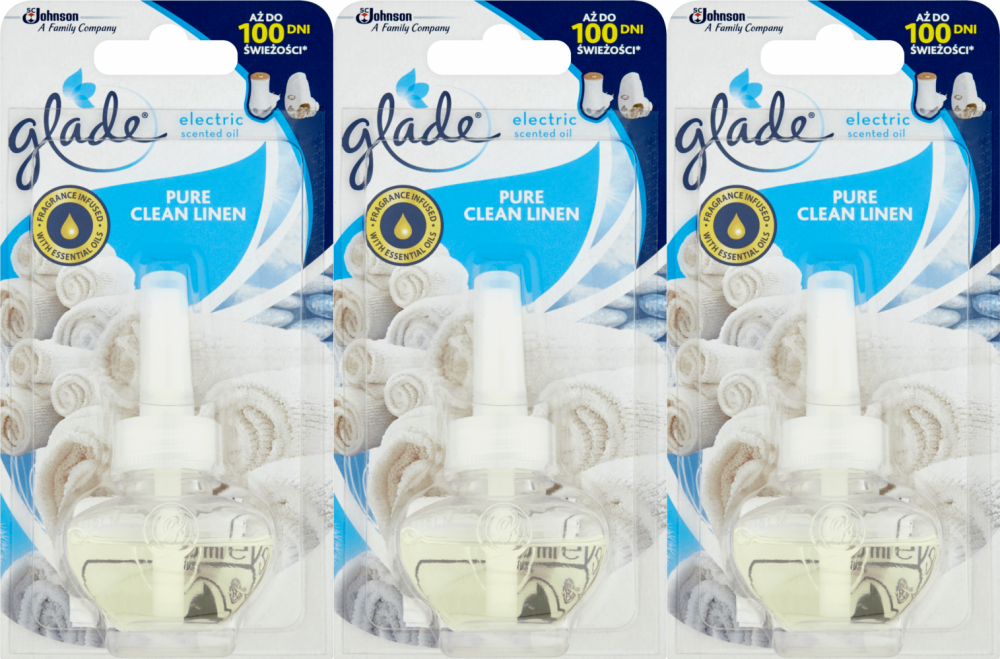 3x Wkład do odświeżacza elektrycznego Glade by Brise, Pure Clean Linen, 20ml