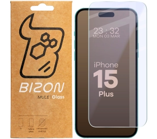 Szkło hybrydowe Bizon do iPhone 15 Plus - 7H twardość, oleofobowa