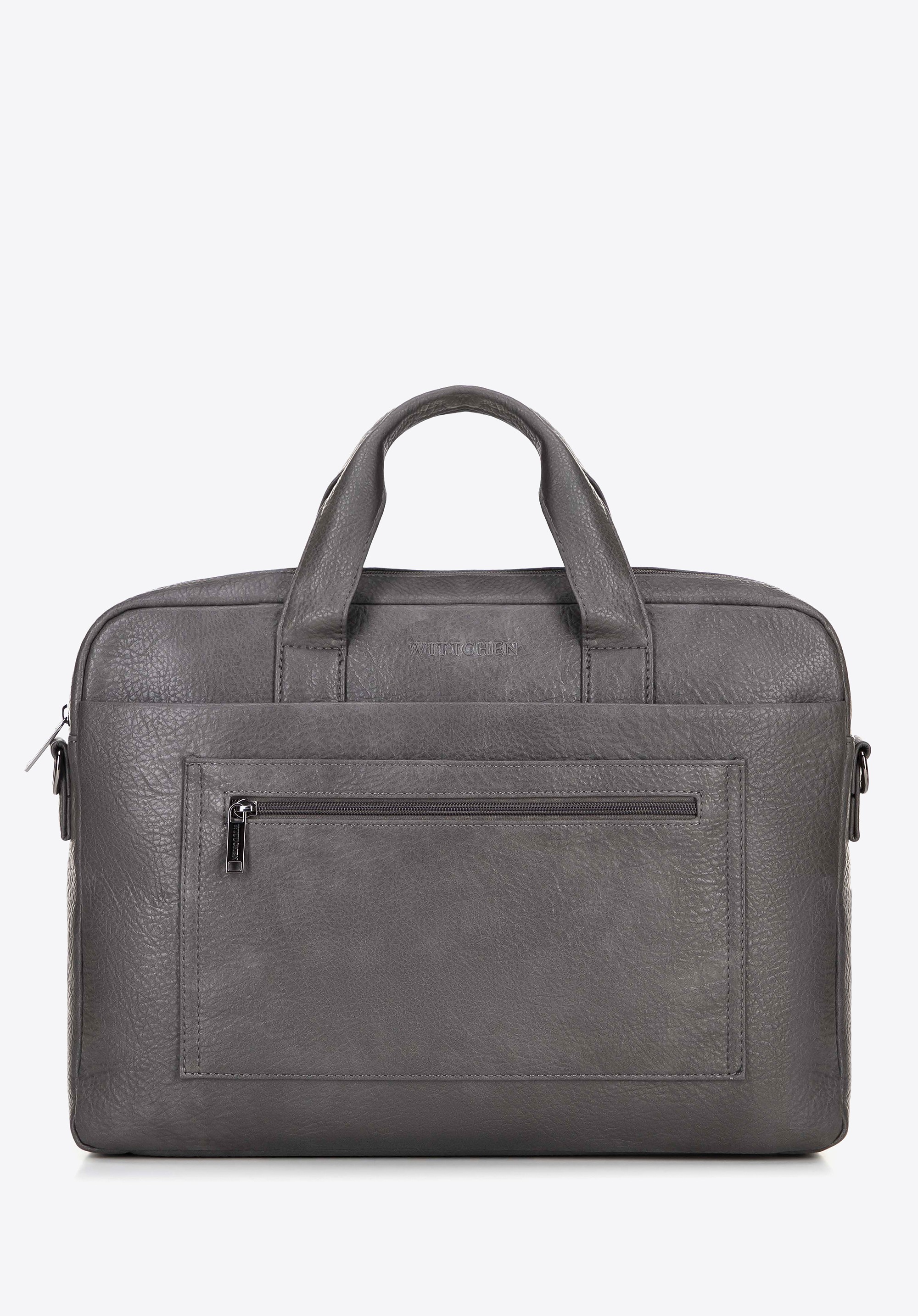 Torba na laptopa 17" z imitacji skóry szara