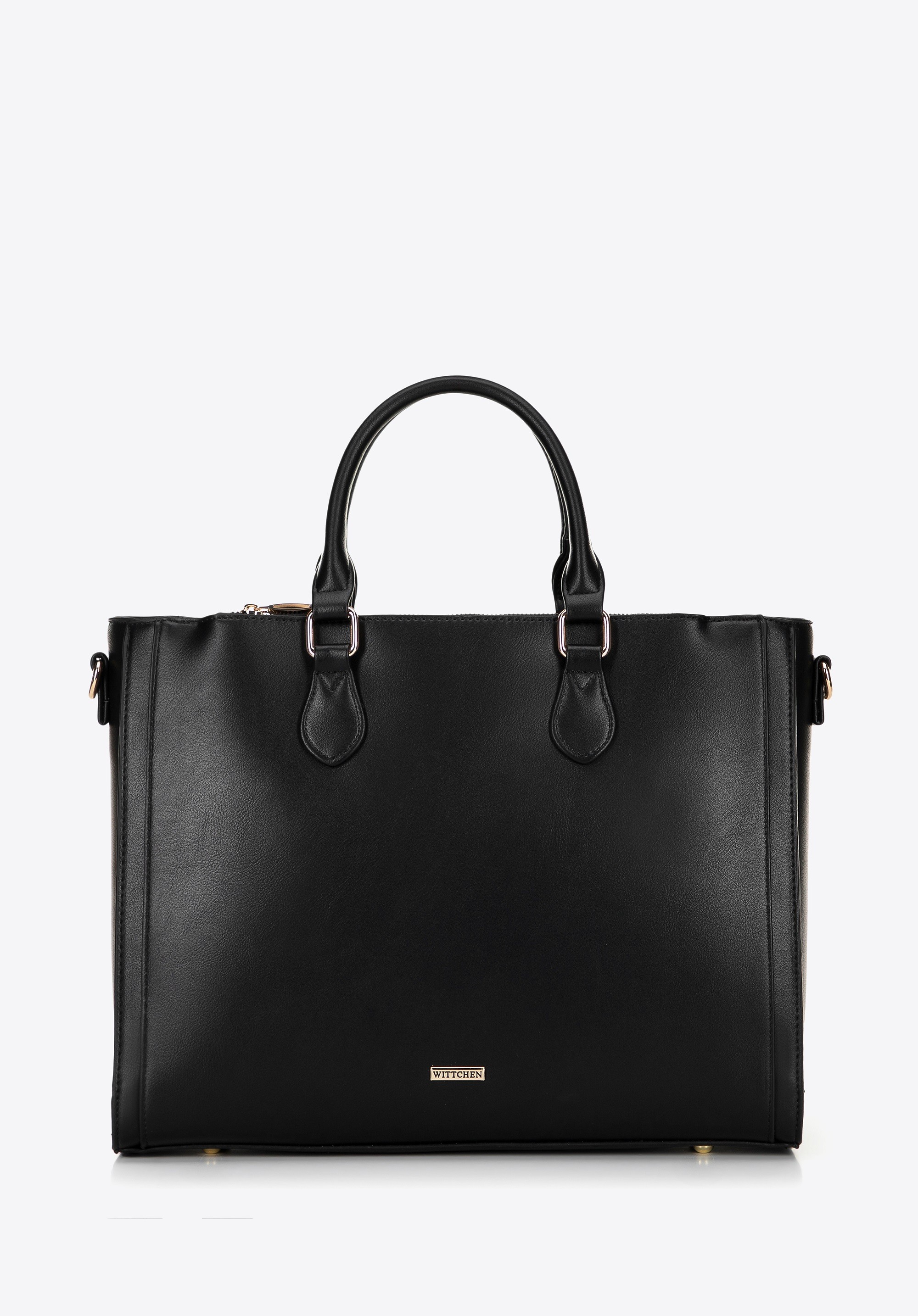 Damska torba na laptopa 14,5” z imitacji skóry czarna