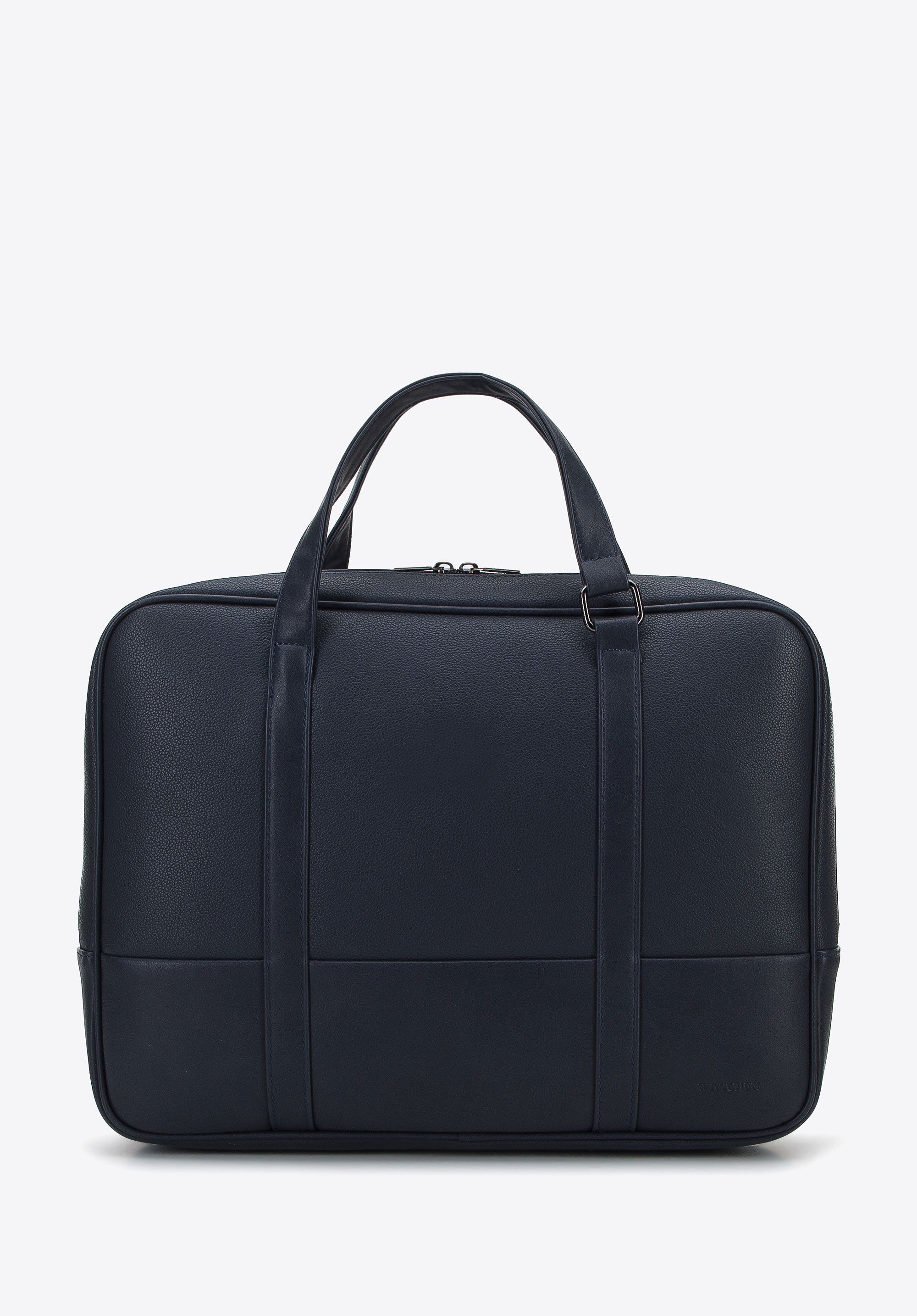 Torba na laptopa 15,6” z ekoskóry o dwóch fakturach granatowa