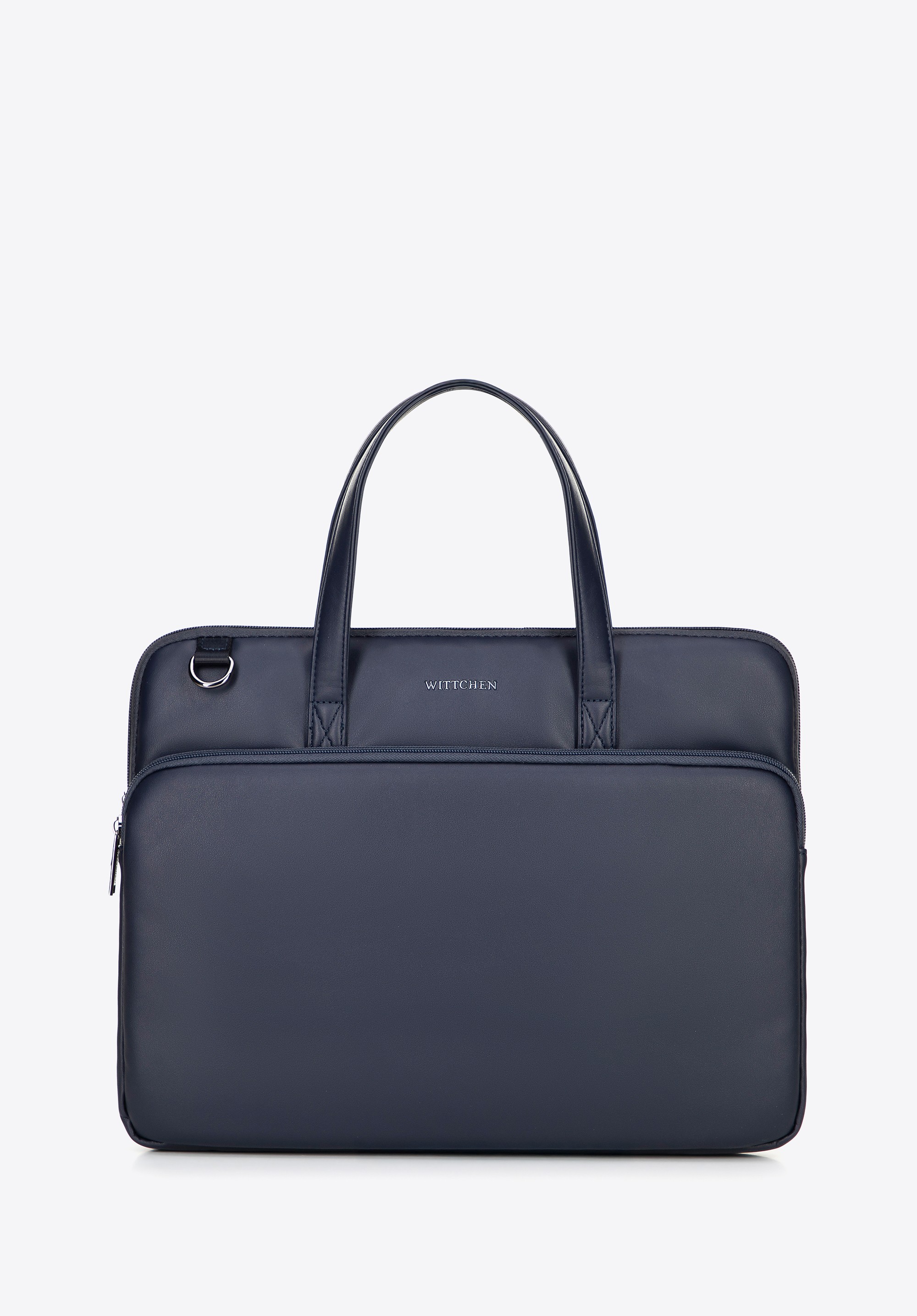 Męska torba na laptopa 16” z imitacji skóry granatowa
