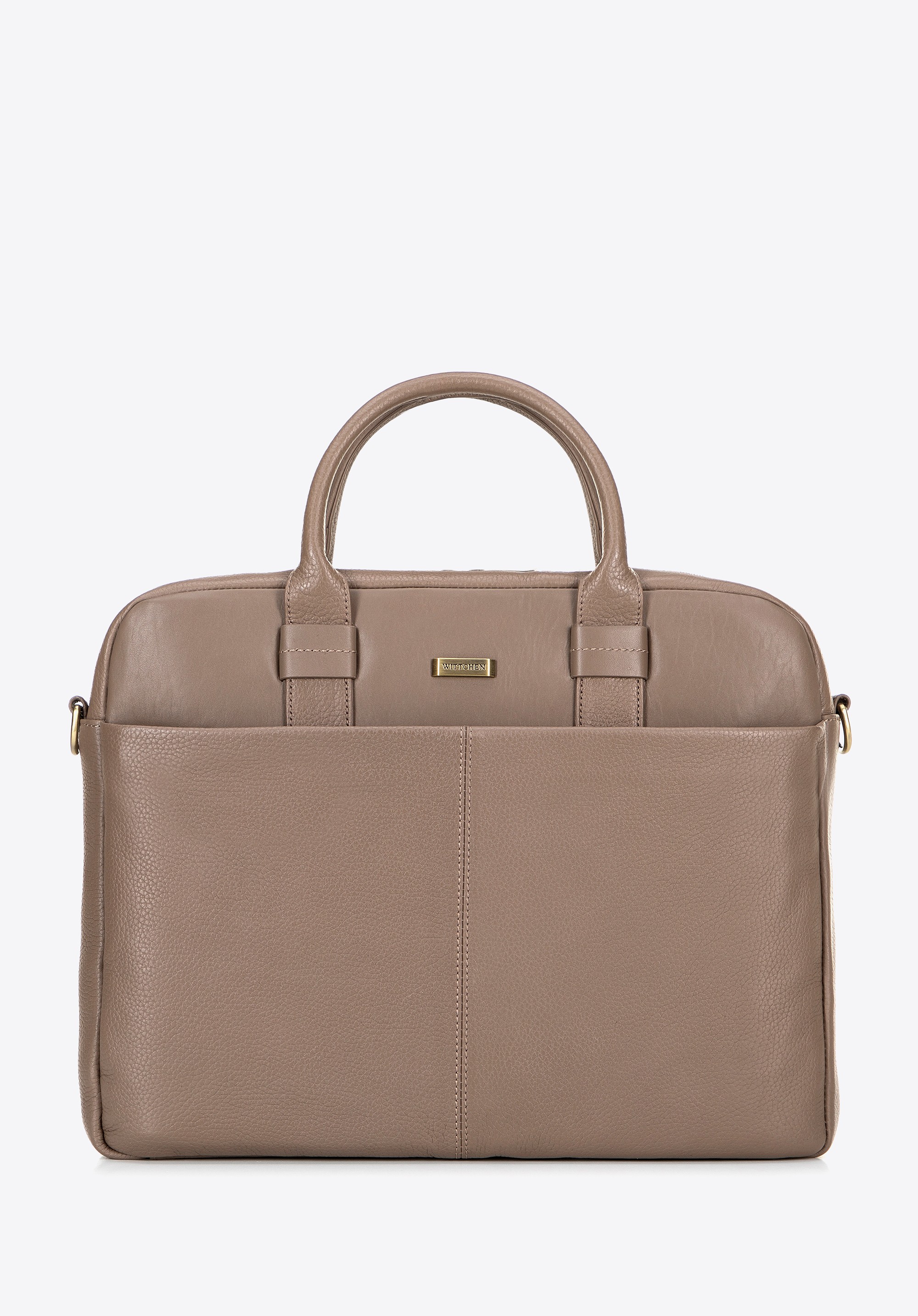 Skórzana torba na laptopa 16” taupe