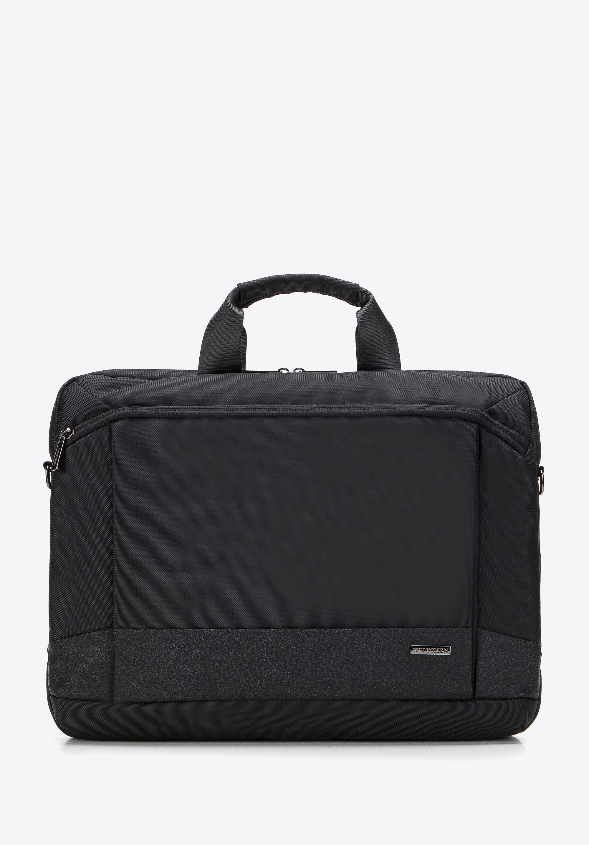 Męska torba na laptopa 15,6” z połyskującą wstawką czarna