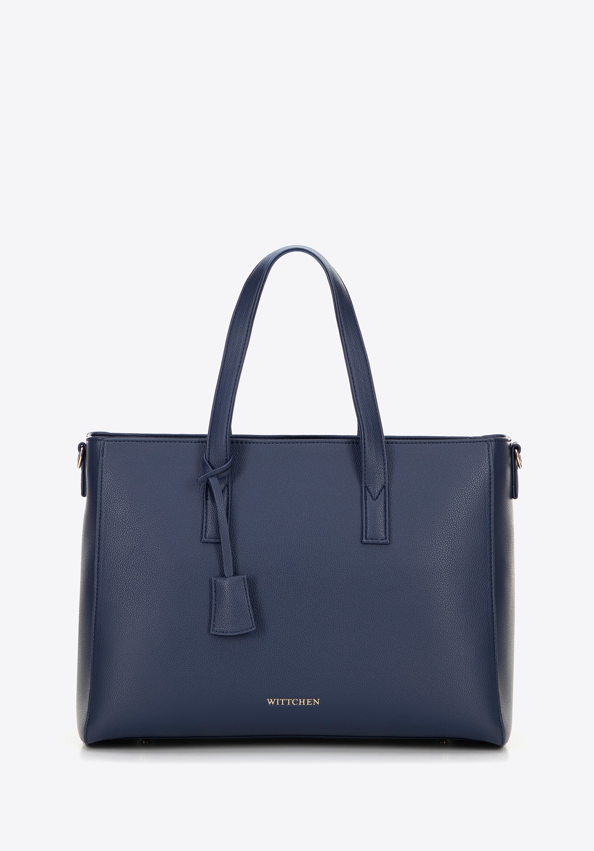 Damska torba na laptopa 16" z imitacji skóry granatowa