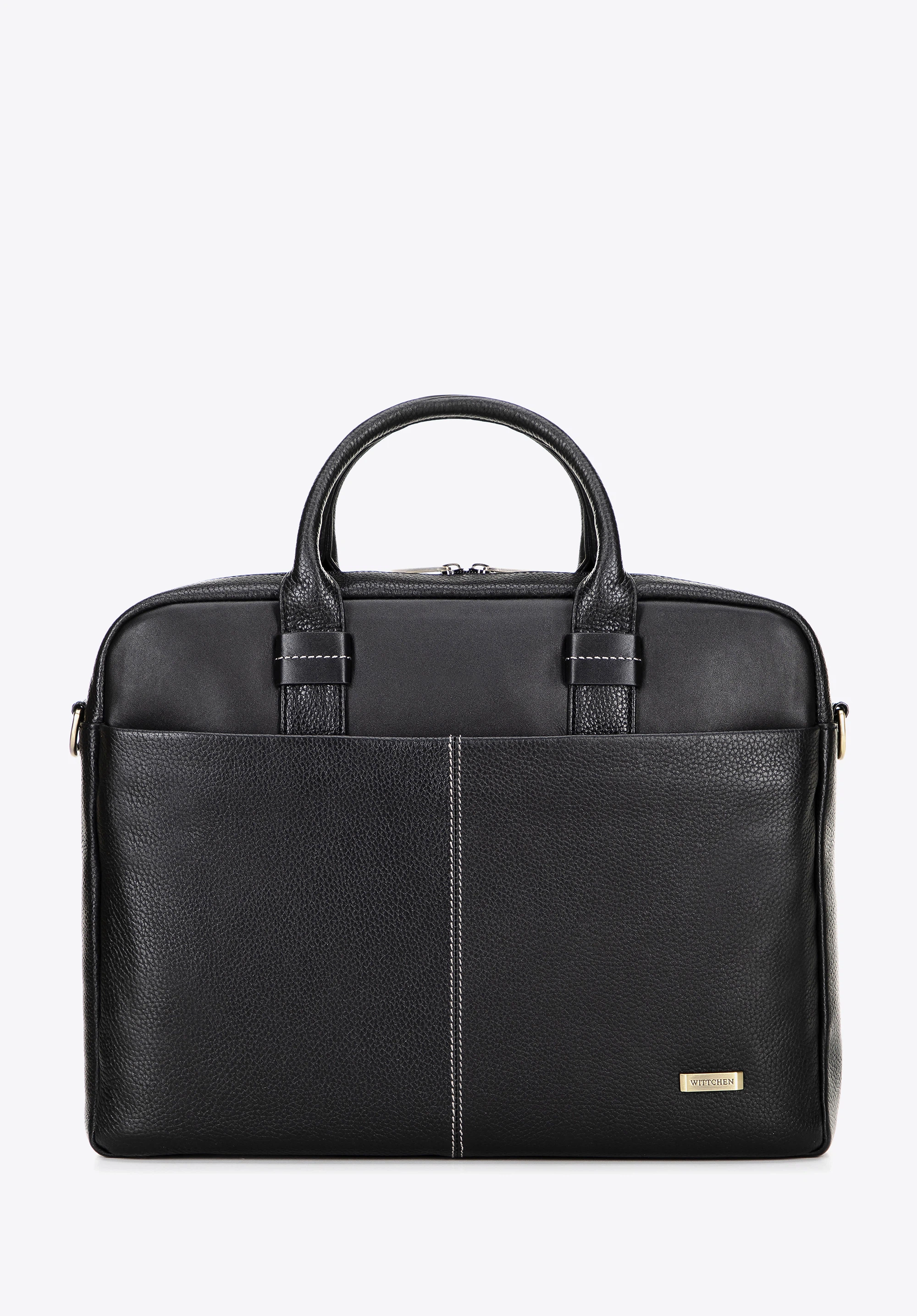Torba na laptopa 16" ze skóry czarna