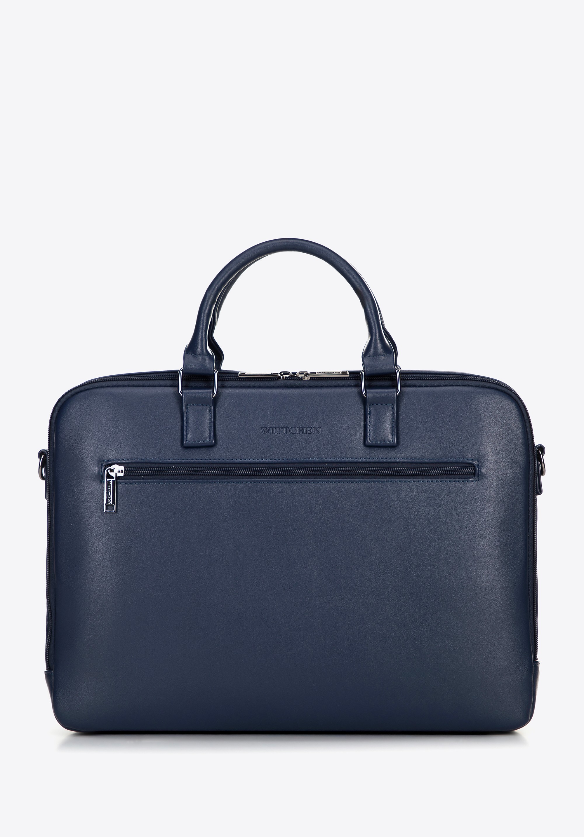 Męska torba na laptopa 16” z imitacji skóry granatowa