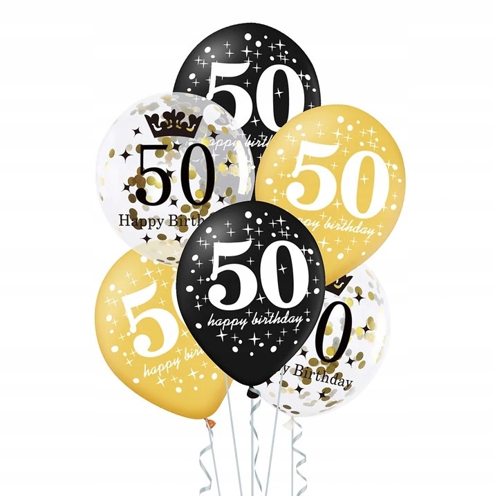 Zestaw balonów na 50 urodziny, 6 szt.