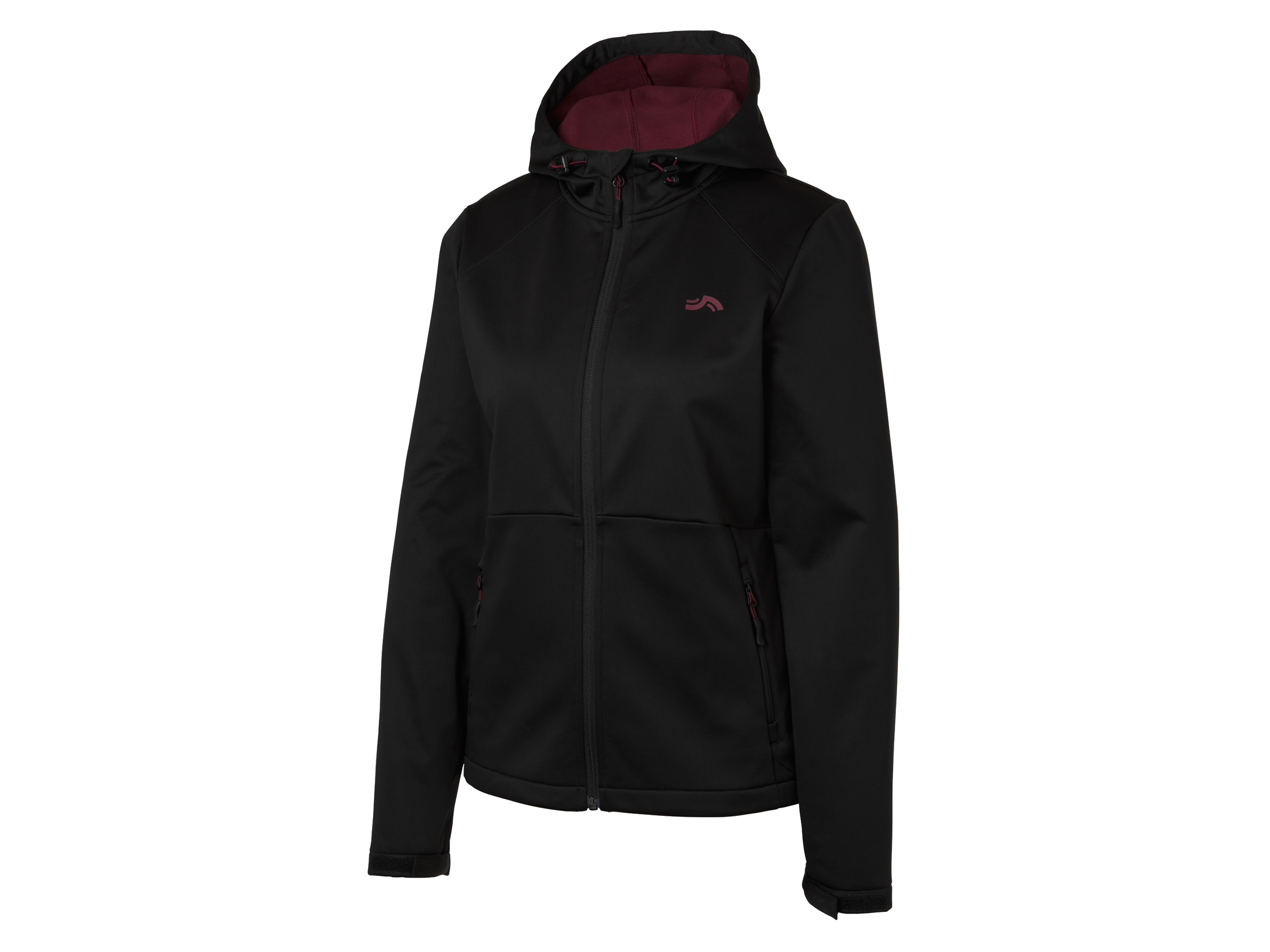 CRIVIT Kurtka softshell damska, Czarny, XS (32/34), wodoodporna, oddychająca, z regulacją rękawów