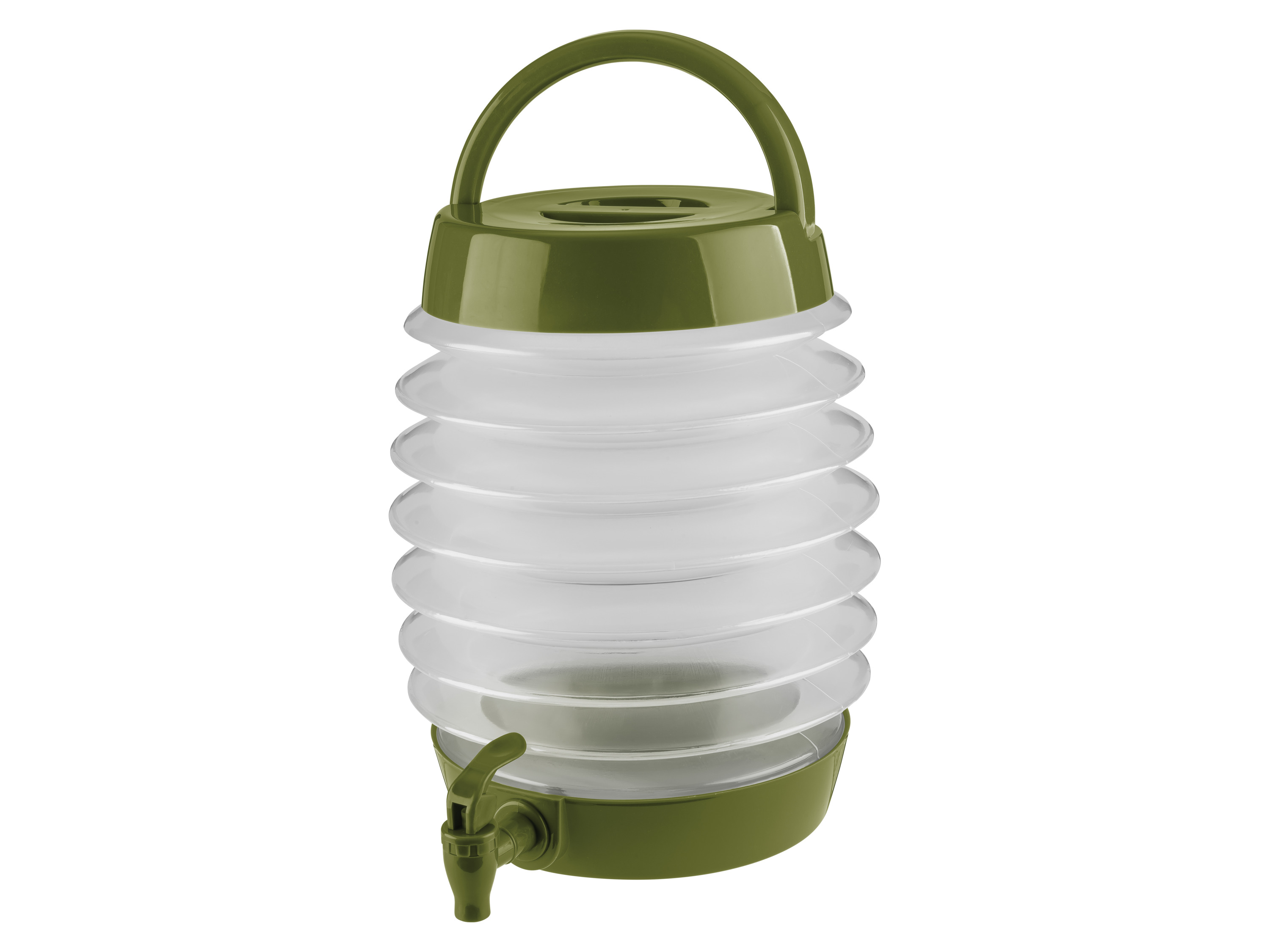 CRIVIT Składany dystrybutor napojów (Zielony), z uchwytem do przenoszenia, wbudowany kranik, BPA-free, pojemność 7,5 l