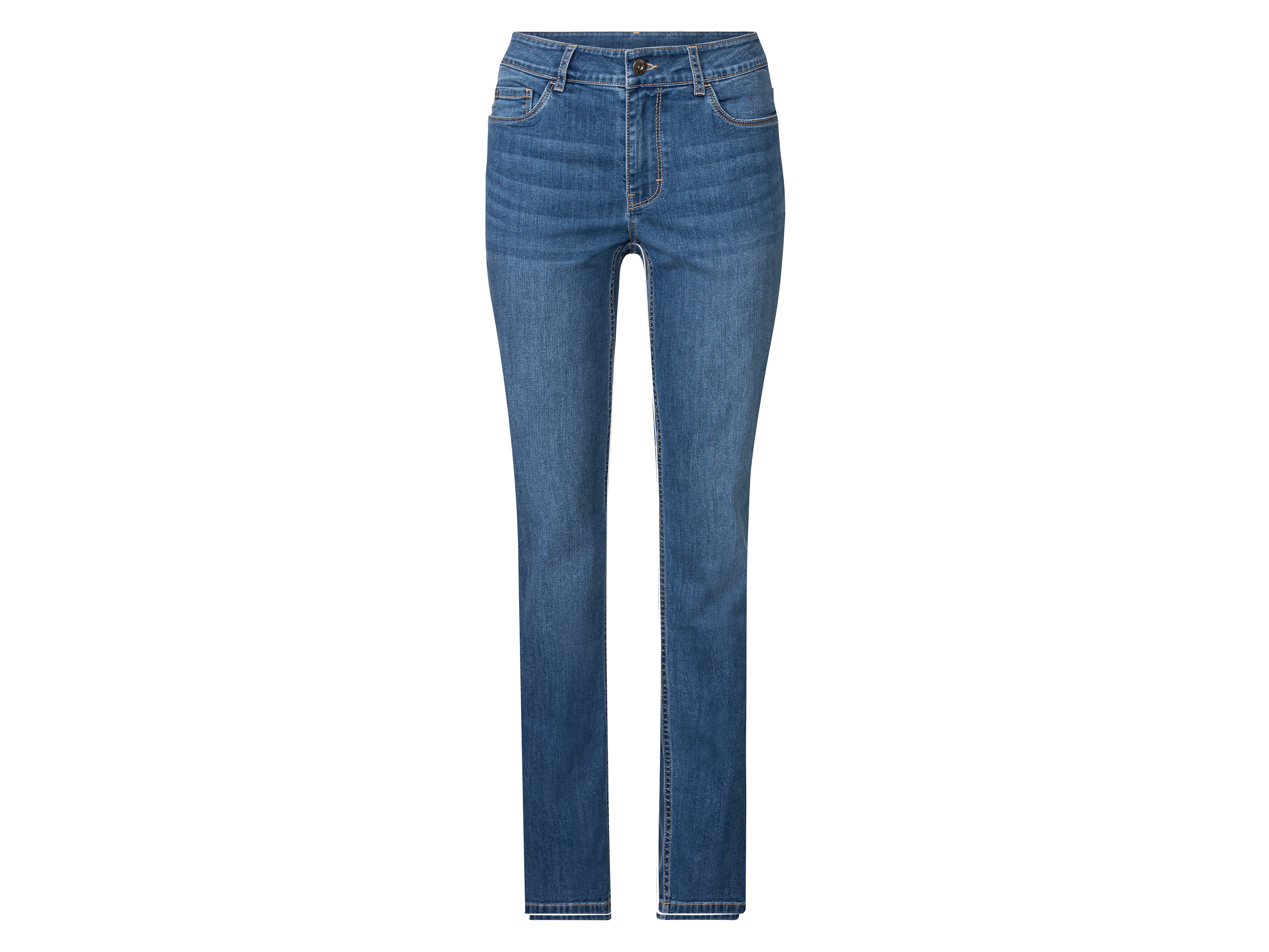 esmara Jeansy damskie z bawełny, Slim Fit, Krótsze, Jasnoniebieski, Rozmiar 40, Styl z 5 kieszeniami, Wysoka jakość