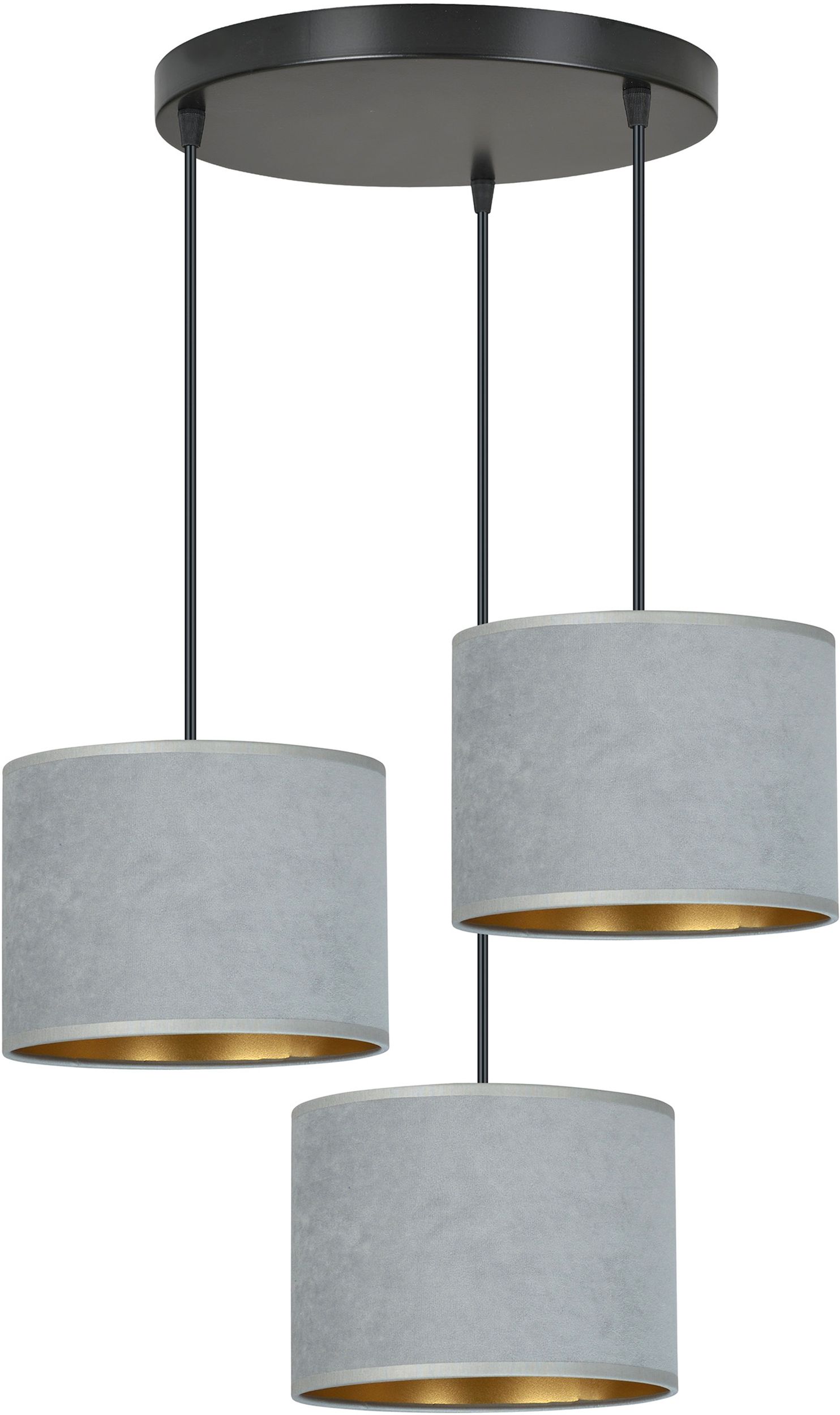 Darmowa Dostawa - Lampa wisząca 3x15 W czarna-złota-szary/popielaty Emibig Hilde 10503PREM