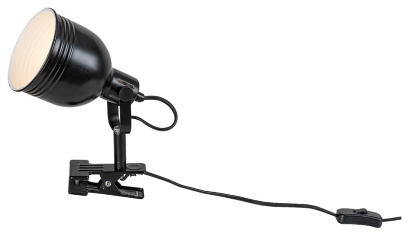 Lampka biurkowa Rabalux Flint czarna z klipsem 1 x E14 x 25W IP20 wym: 22.5 x 18 x 18 cm metal - 1 szt.