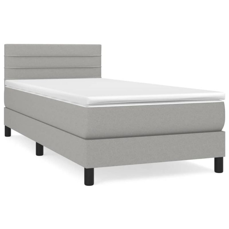 Łóżko kontynentalne WaszeMeble 100x200 cm jasnoszare WM-3140113 1 szt.
