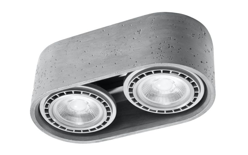 Reflektor sufitowy Sollux Lighting Basic szary 2 x GU10 x 40W IP20 wym: 27 x 14 cm - 1 szt.