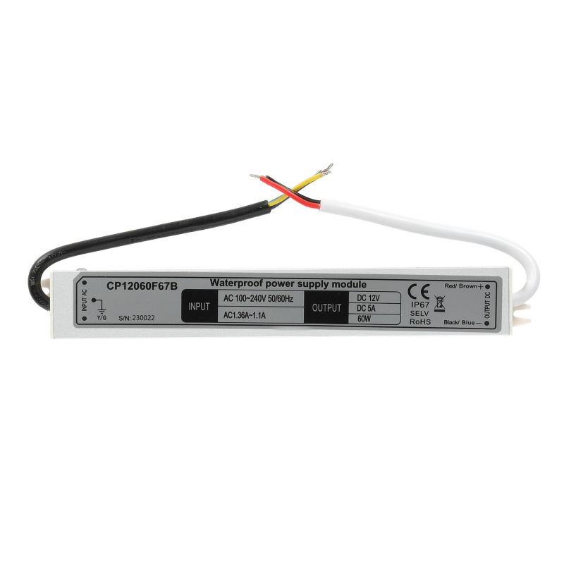 Zasilacz LED 12V 60W 5,0A do taśmy Kobi LED IP67 1szt.