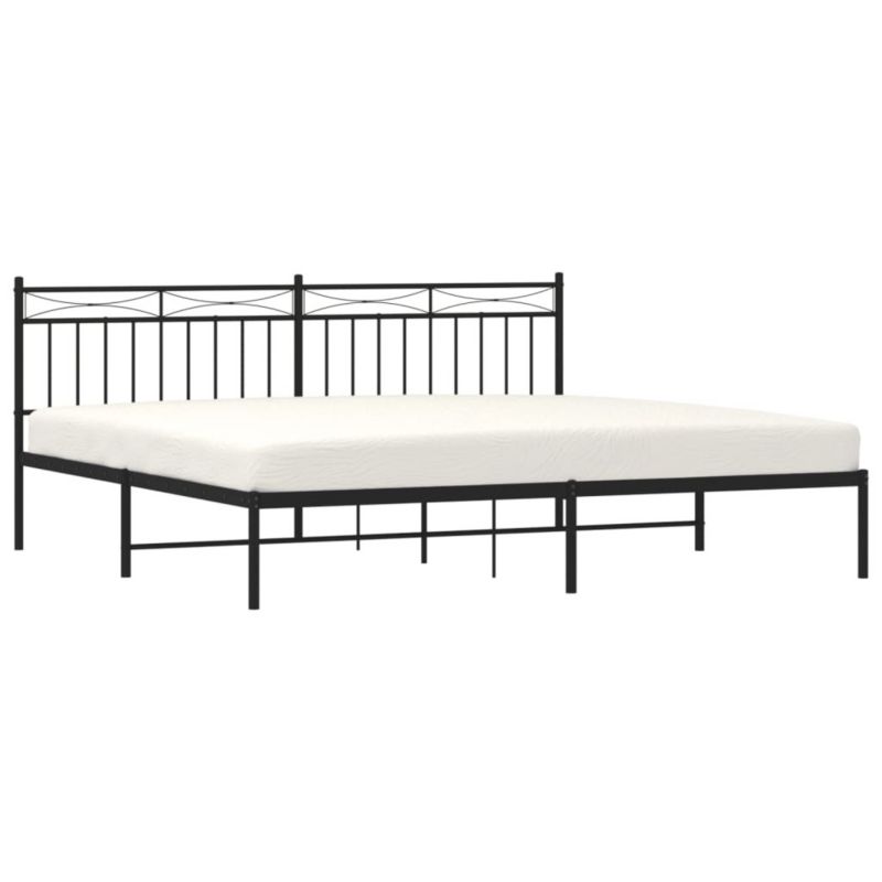 Łóżko metalowe WaszeMeble 193x203 cm z wezgłowiem czarne 1 szt.