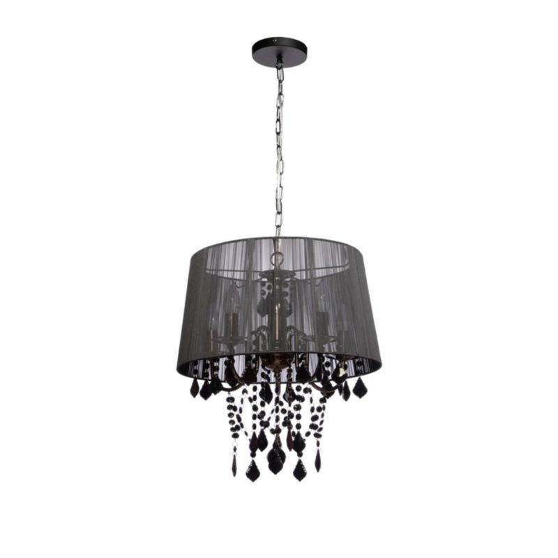 Lampa wisząca Light Prestige Mona 3256 czarna świecznikowa z kryształkami 5xE14 x 40W 1 szt.