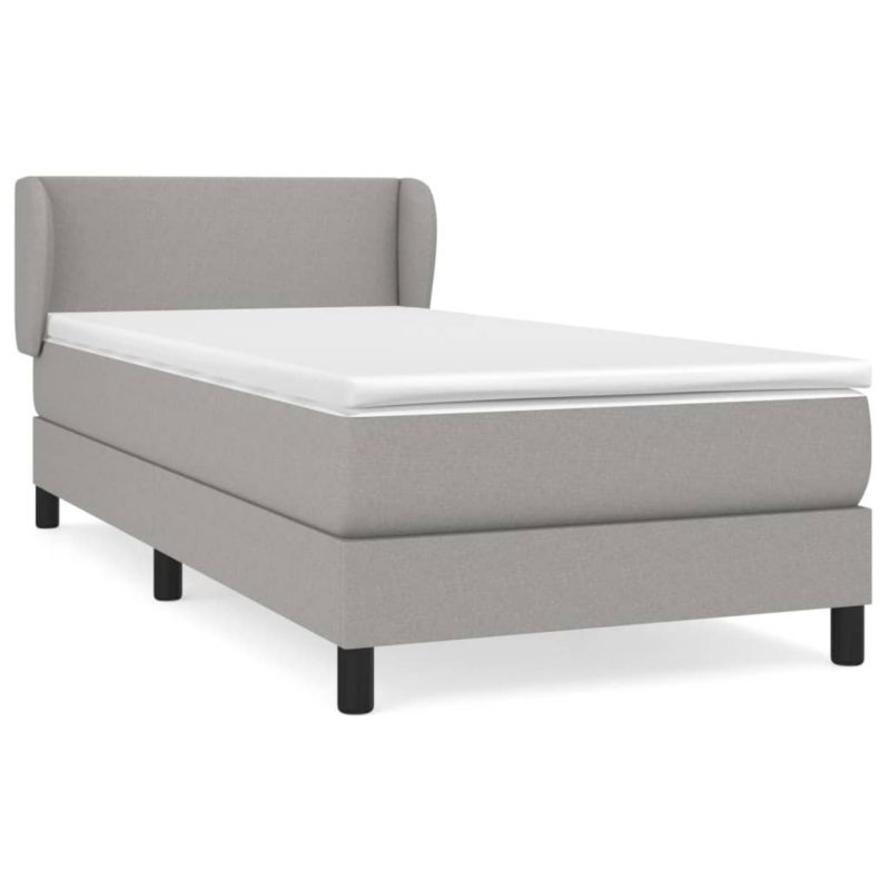 Łóżko kontynentalne WaszeMeble 90x200 cm jasnoszare WM-3126053 1 szt.